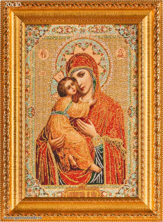 Икона Богородицы Владимирской 20x30 гобелен / N028 /KS4219-4/