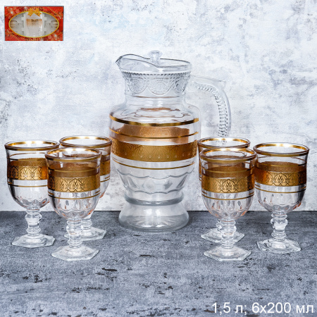 Кувшин 1500 мл и 6 бокалов 200 мл / AF-1019 /уп 6/ (50)
