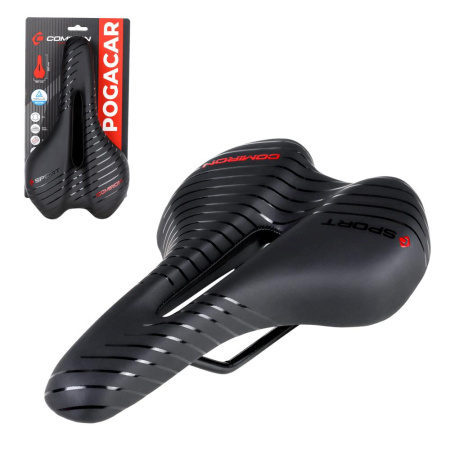 Седло велосипедное MTB COMIRON POGACAR N846 280X160, Технологии: DW, ED. Верх: PU принтованный гляне