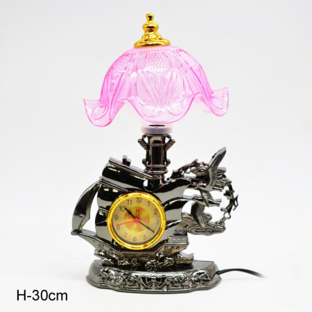 Светильник настольный и часы/GL6216S-A/уп 72/