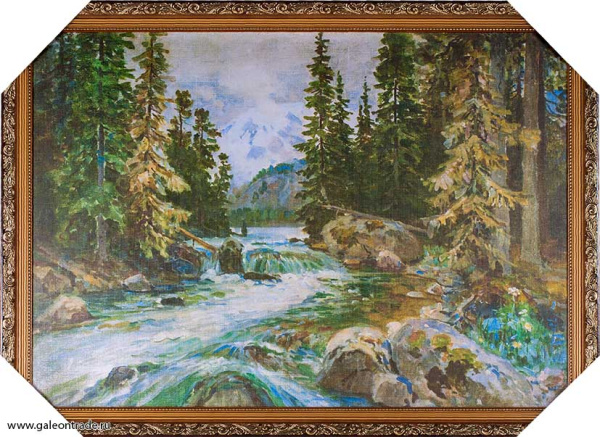 Репродукция картины 50х70 Река Ул 1936 /Чорос-Гуркин/PS2677 G/ Национальный музей республики Алтай и