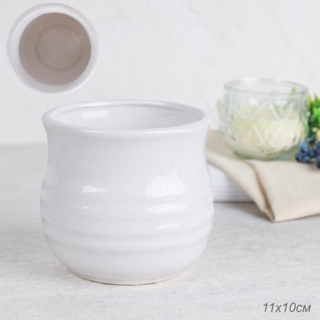 Кашпо 11х10 / 2020W /уп 6/48/белое