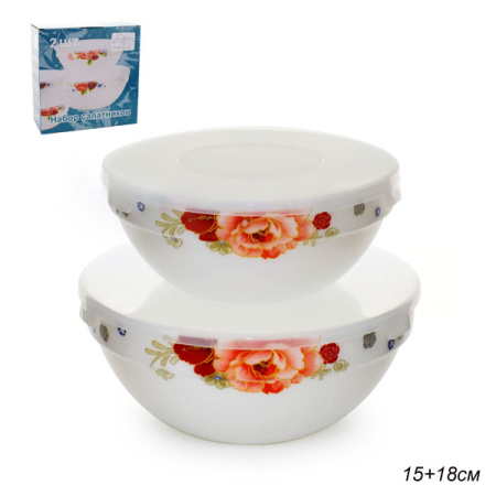 Салатники с крышкой 2 предмета / SW-2 (JLX197) /уп.18/