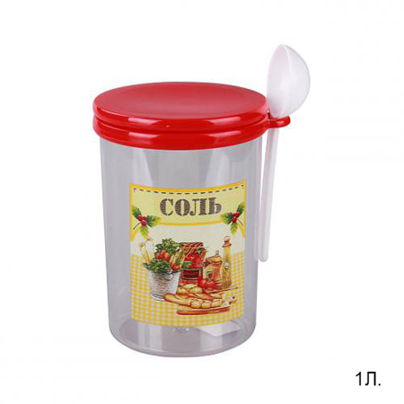 Банка для сыпучих продуктов 1 л Ассорти / М1716 /уп 12/ соль
