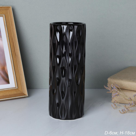 Ваза 18 см / BN1105/2 /уп 6/72/черная