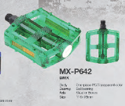 Педаль для BMX MIXIEER MX-P642, прозрачный пластик, ось 2s, стальные подшипники, рефлектор., 115х98м