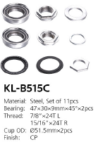 Набор промышленных подшипников и чашек для каретки 51.5мм /Американка/ KL-B515C /-12PCS/SET