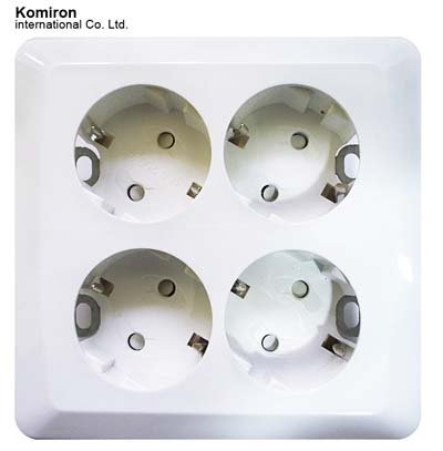 Электророзетка Komiron HGB-022/4/уп.50/ WHITE Акция