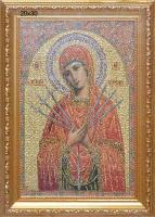 Икона Богородица семистрельная  20х30 гобелен под стеклом / N017 /3402C-139A1/