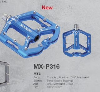 Педаль для MTB MIXIEER MX-P999, фрезерованный CNC алюминий, CR-MO ось 3 пром.подшипника, 9/16, 1 пар