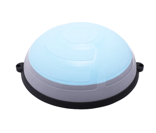 BOSU полусфера балансировочная для фитнеса надувная с насосом. ТОП. Голубой с серым. 58см. / BOSU58N