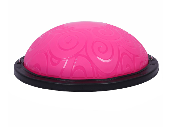 BOSU полусфера балансировочная для фитнеса надувная с насосом. Завитки. Розовый. 58см. / BOSU58Z-P /