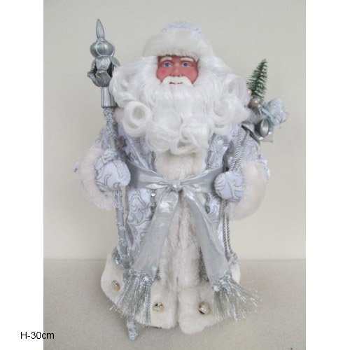 Новогодняя фигурка Дед Мороз в серебряном костюме /39094