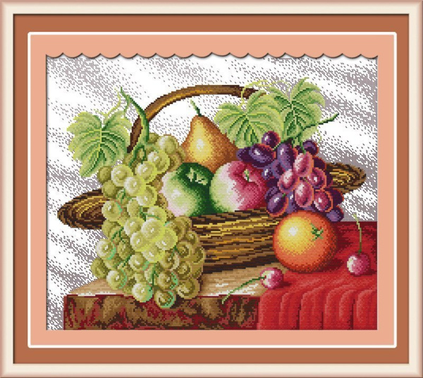 Набор для вышивания Корзина с фруктами 47х40 см / J005 /