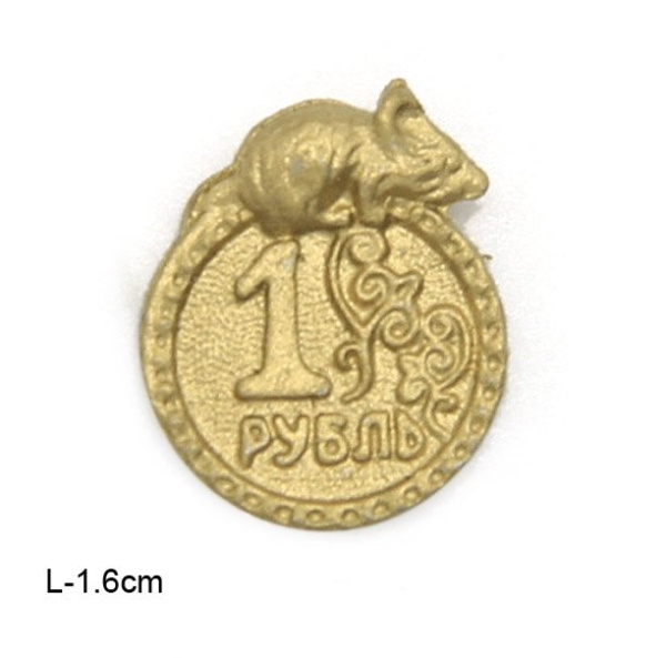 Монетка с мышкой золотая L006