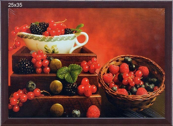 Постер в раме 25х35 Лесные ягоды/ Art14 /2004C-036A/