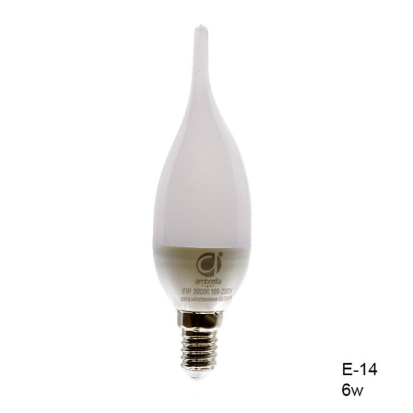 Светодиодная лампа LED C37L-PR 6W 3000 E14