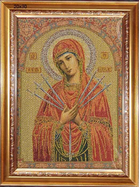 Икона Богородица Cемистрельная  20х30 гобелен / N017 /4003C-056A1/