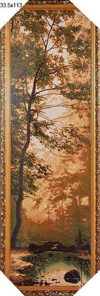 Картина гобелен 33,5х113 Изумрудный лес /JM317-1G/иваново