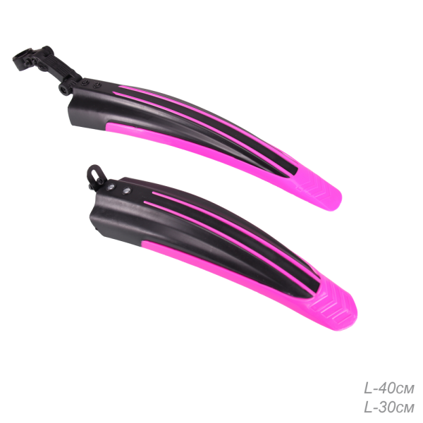 Набор крыльев двуухцветных, комплект для велосипеда (100 шт.). Пластик. Цвет: Черный/Розовый / BMK-1
