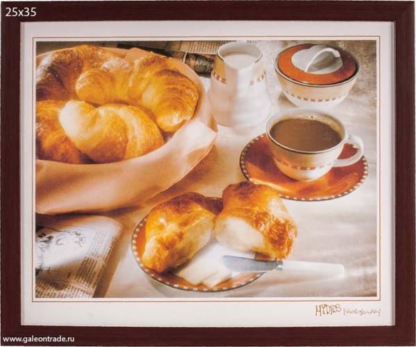 Репродукция картины 25х35 Завтрак с круасанами / 4110 /1802C-004D/
