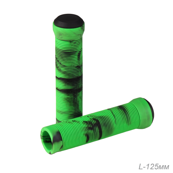 Грипсы 125мм. Цвет: зелёный/черный, 2 шт + заглушки. Упаковка: тайкард. Материал: TPE / BG-145TK-TPE
