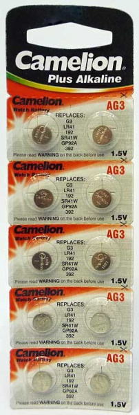 Батарейка Camelion G 3 BL-10 (392A/LR41) /уп.10/для часов