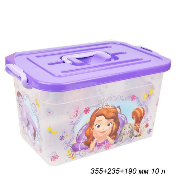 Ящик для игрушек 10 л Принцессы / Феи / С81055 /уп 6/